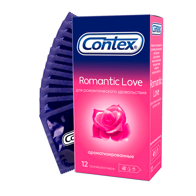 Изображение товара Contex Romantic Love Презервативы ароматизированные 12 шт
