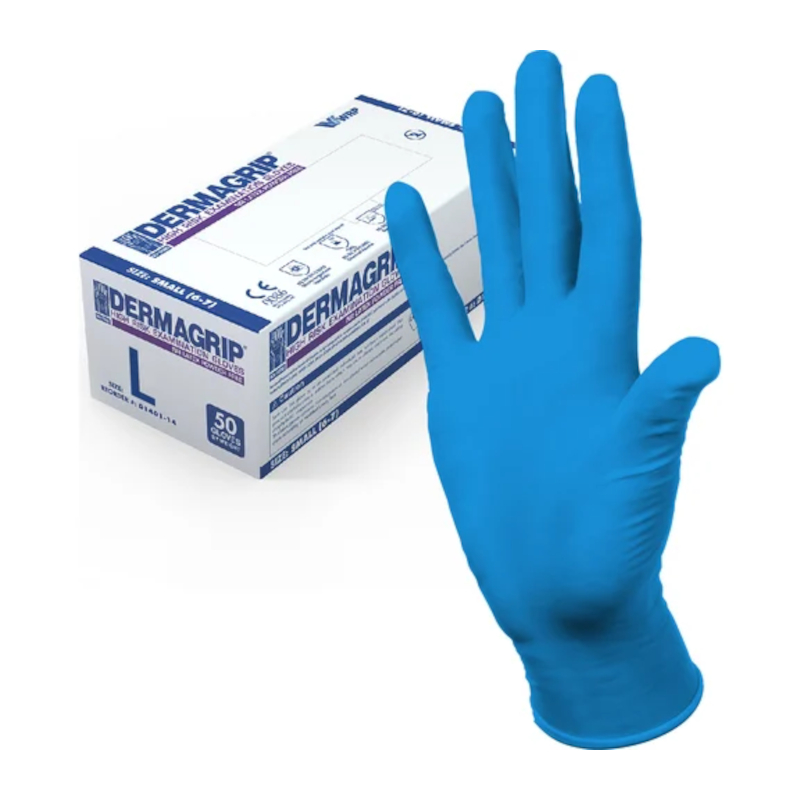 Изображение товара Дермагрип Хай Риск латексные неопудренные перчатки L 2 шт надежная защита