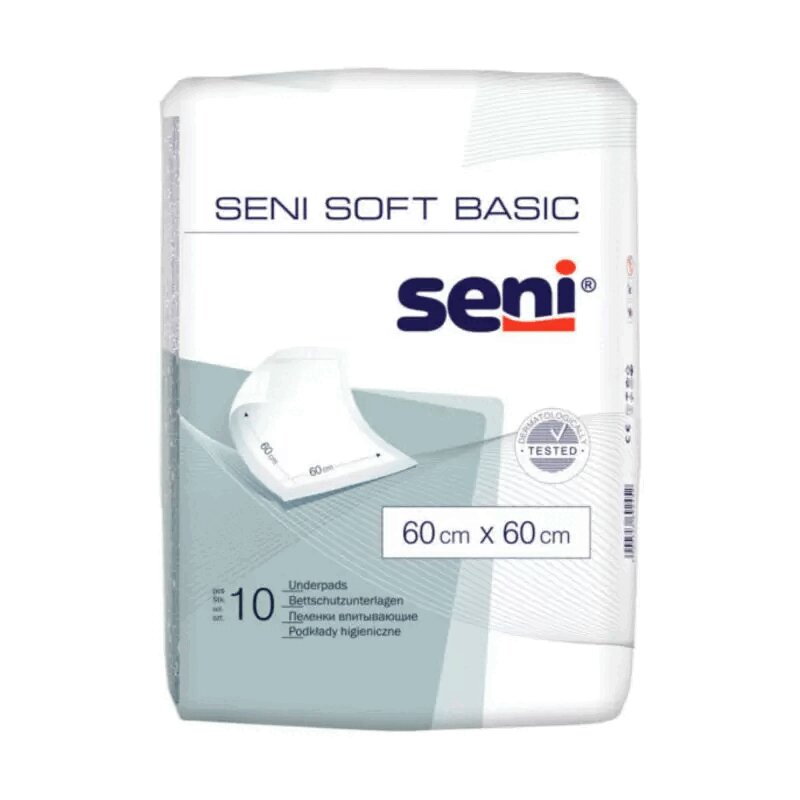 Изображение товара Впитывающие одноразовые пеленки Seni Soft Basic 60x60 10 шт Польша