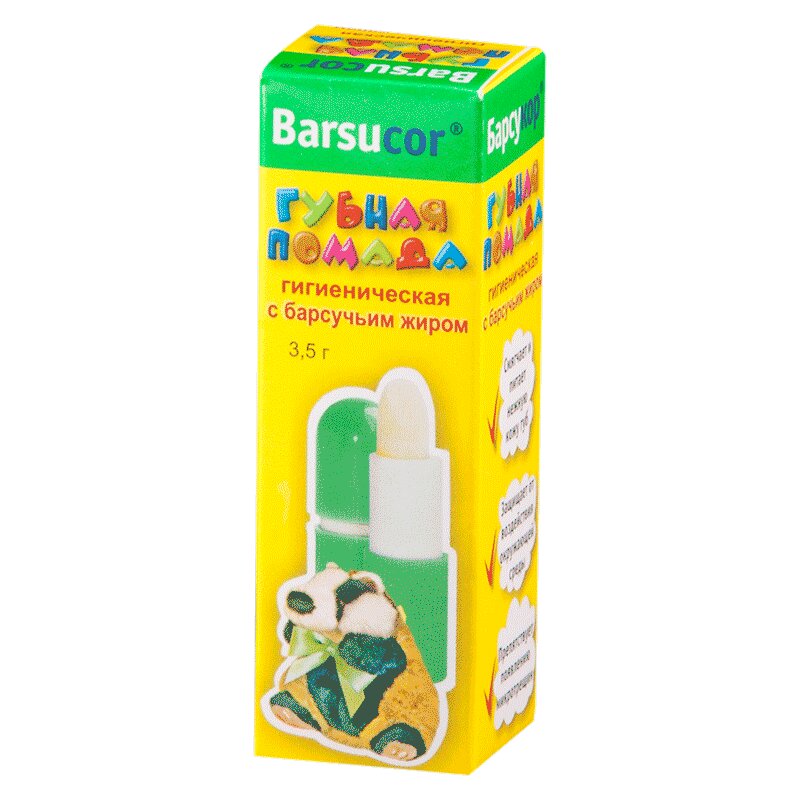 Изображение товара Губная помада Барсукор с барсучьим жиром 3,5 г для увлажнения губ