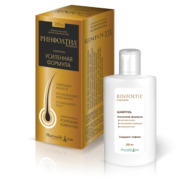 Изображение товара Шампунь Ринфолтил Эспрессо с кофеином 200 мл для укрепления волос