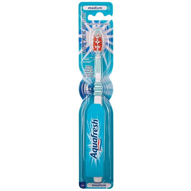 Изображение товара Зубная щетка Aquafresh White & Shine средней жесткости для эффективной чистки