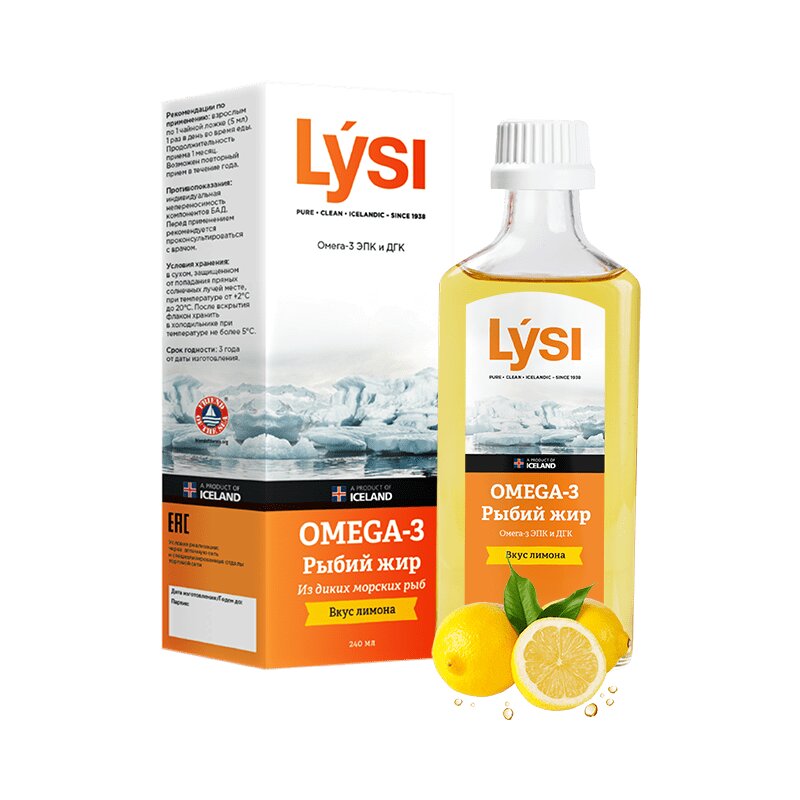 Изображение товара Lysi Омега-3 240 мл Лимон