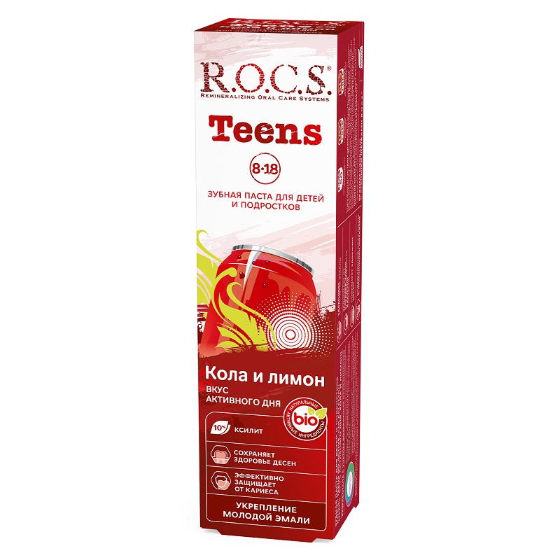 Изображение товара R.O.C.S. Teens Зубная паста Кола-Лимон 74 г для детей 8-18 лет