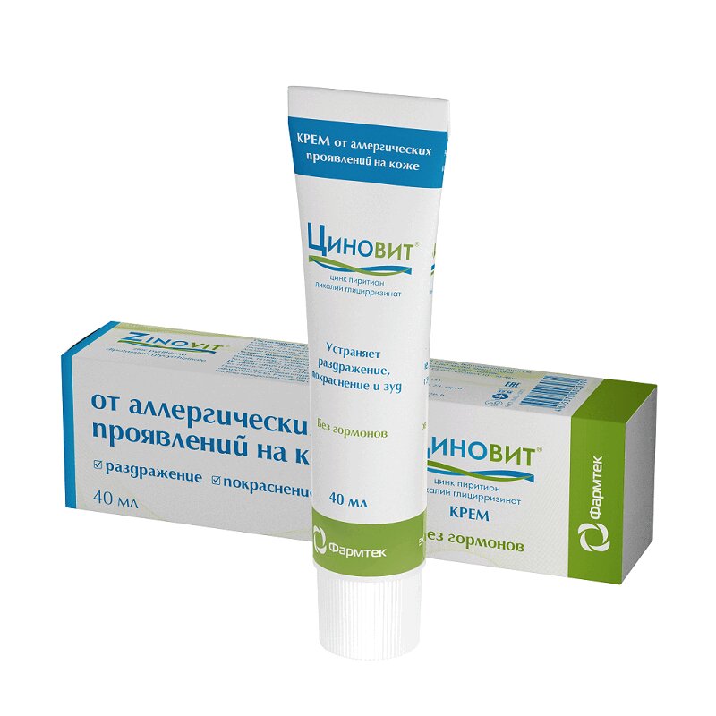 Изображение товара Циновит крем от аллергии, дерматитов и псориаза 40 мл натуральный состав