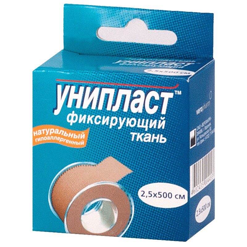 Изображение товара Унипласт Лейкопластырь фиксація на тканевой основе 2,5см х 500см