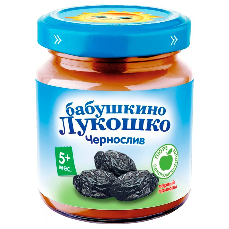 Изображение товара Детское питание Бабушкино Лукошко пюре Чернослив 100 г