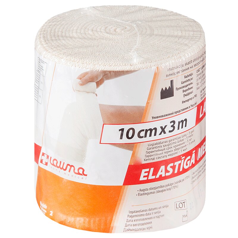 Изображение товара Lauma Бинт эластичный компрессионный высокой растяжимости 3 м х 10 см