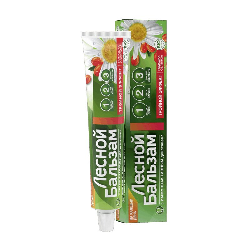 Изображение товара Лесной Бальзам Зубная паста комплексный уход с ромашкой и облепихой 75 мл