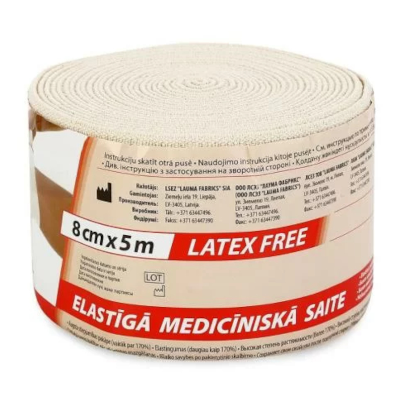 Изображение товара Эластичный бинт Лаума 8 см х 5 м для компрессии и фиксации