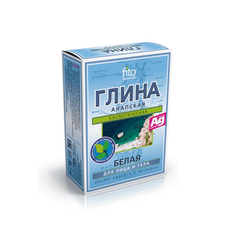 Изображение товара Глина косметическая Белая Анапа 100 г Фитокосметик – мягкое очищение и питание