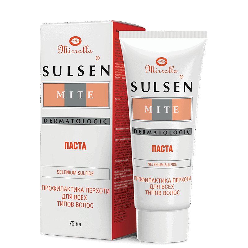 Изображение товара Мирролла Сульсен Мите паста профилактика перхоти 75 мл для ухода за кожей головы