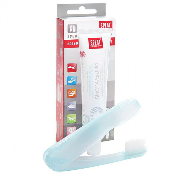 Изображение товара Дорожный набор Splat Professional Биокальций: зубная паста 40 мл + складная щетка