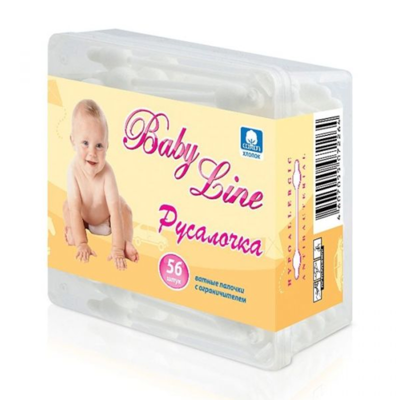 Изображение товара Русалочка Baby Line Ватные палочки детские 56 шт