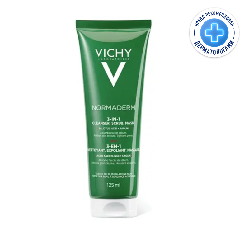 Изображение товара Vichy Normaderm Средство очищающее 3в1 гель-скраб-маска 125 мл
