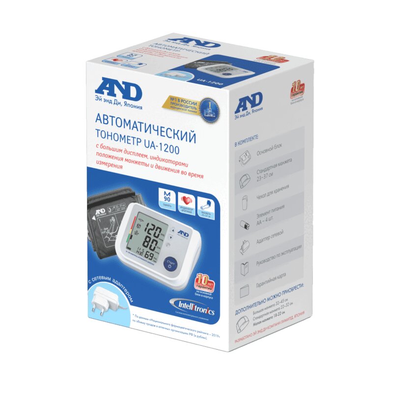 Изображение товара AND Тонометр автоматический UA-1200 на плечо с универсальной манжетой