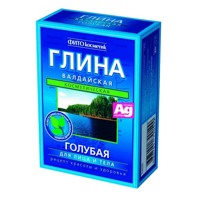 Изображение товара Глина Валдайская голубая косметическая для лица и тела 100 г