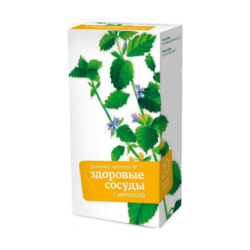 Изображение товара Фиточай Алтай № 7 Здоровые сосуды Мелисса 20 фильтр-пакетов