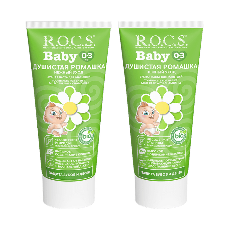 Изображение товара R. O. C. S. Baby 0-3 года Ромашка - паста 45 г, двойной набор