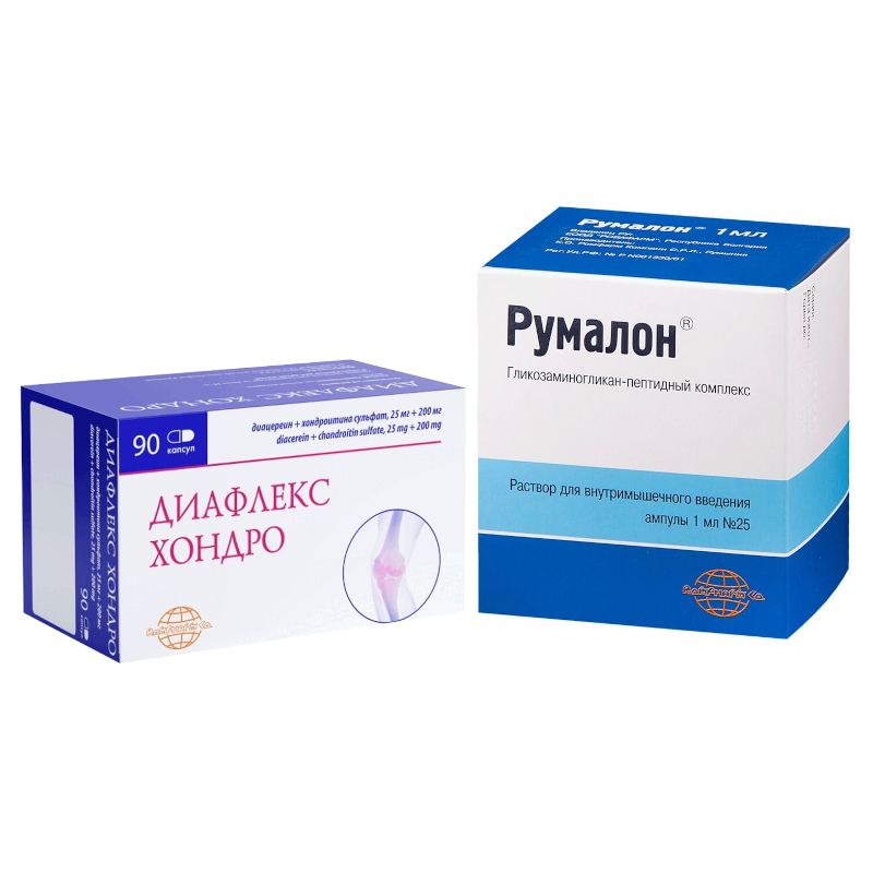 Изображение товара Набор Румалон раствор для инъекций 1 мл 25 шт + Диафлекс Хондро капсулы 90 шт