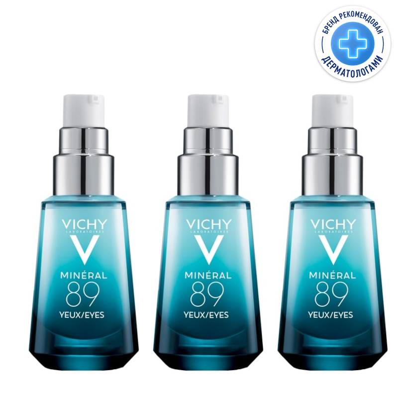 Изображение товара Vichy Mineral 89 Крем для кожи вокруг глаз 15 мл набор 3 шт Восстанавливающий и укрепляющий