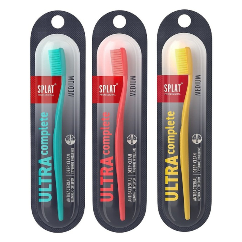 Изображение товара Набор 3 шт зубных щеток Splat Ultra Complete с ионами серебра средняя жесткость