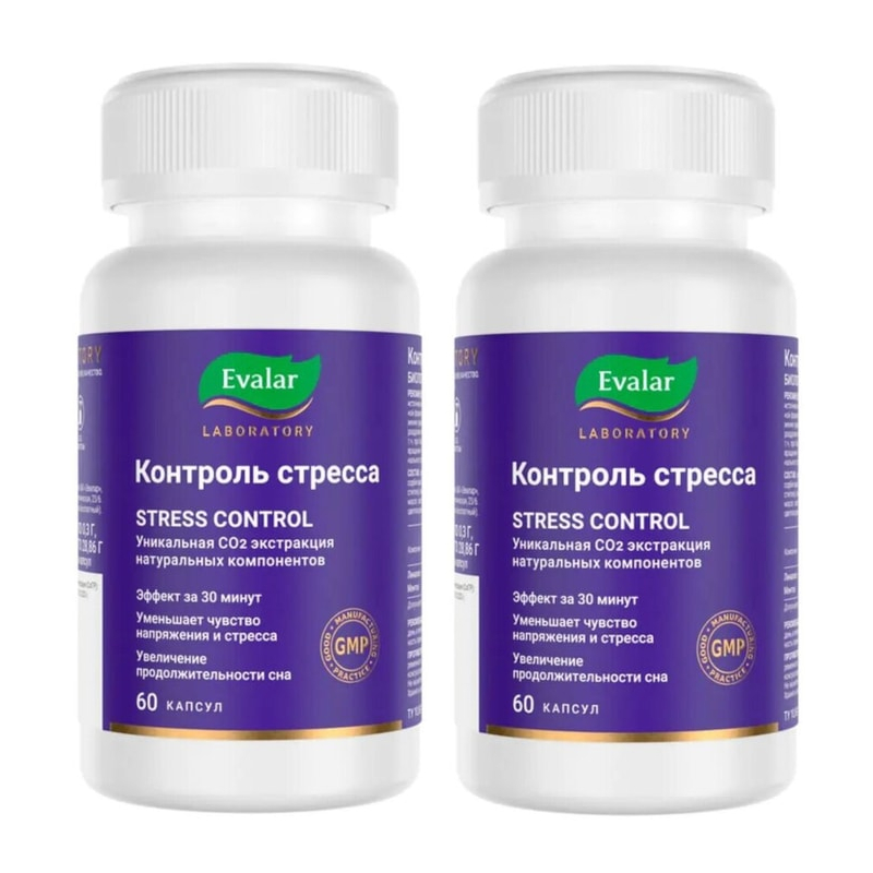 Изображение товара БАД Контроль стресса Evalar Laboratory 60 шт - поддержка нервной системы