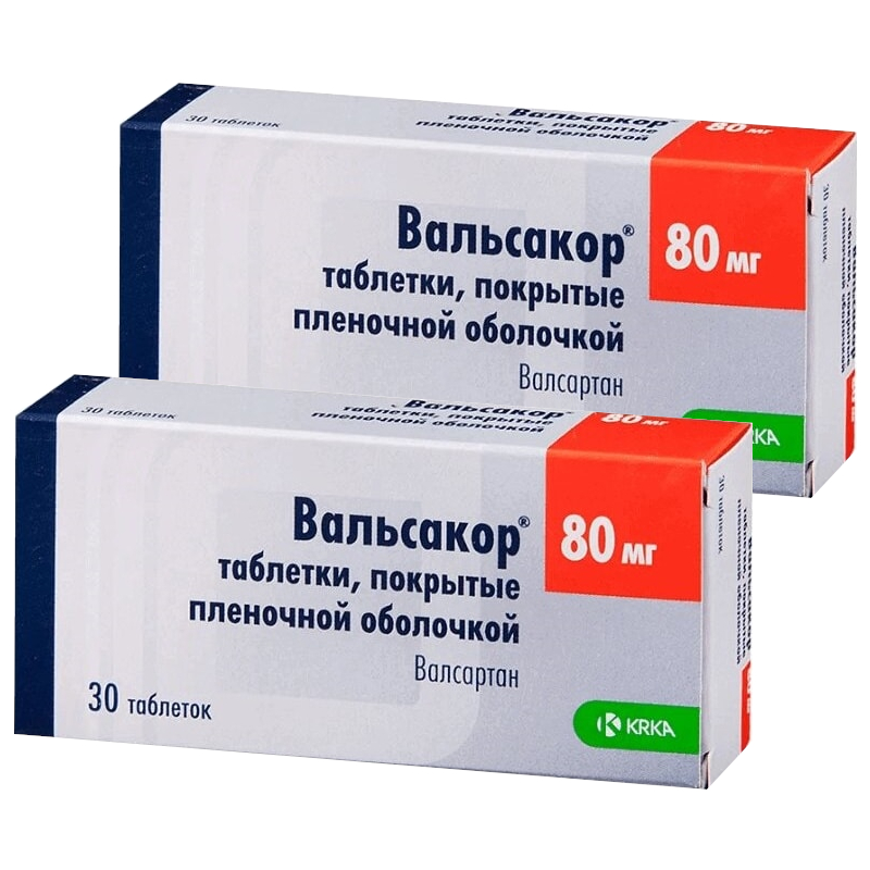 Изображение товара Набор таблеток Вальсакор 80 мг от КРКА, контроль гипертонии