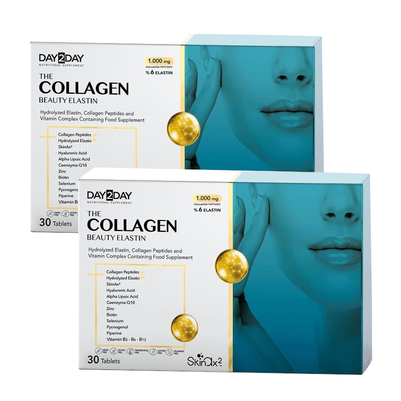 Изображение товара Набор 2Х Orzax Day2Day Beauty Elastin Коллаген 1000 мг 30 таблеток для кожи и красоты