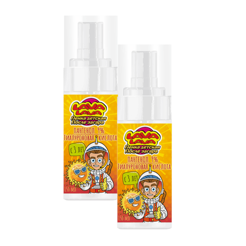 Изображение товара Набор 2х детских пенок для после загара с пантенолом и гиалуроновой кислотой, 150 мл