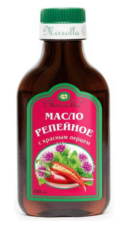 Изображение товара Мирролла Репейное масло с красным перцем 100 мл для укрепления волос