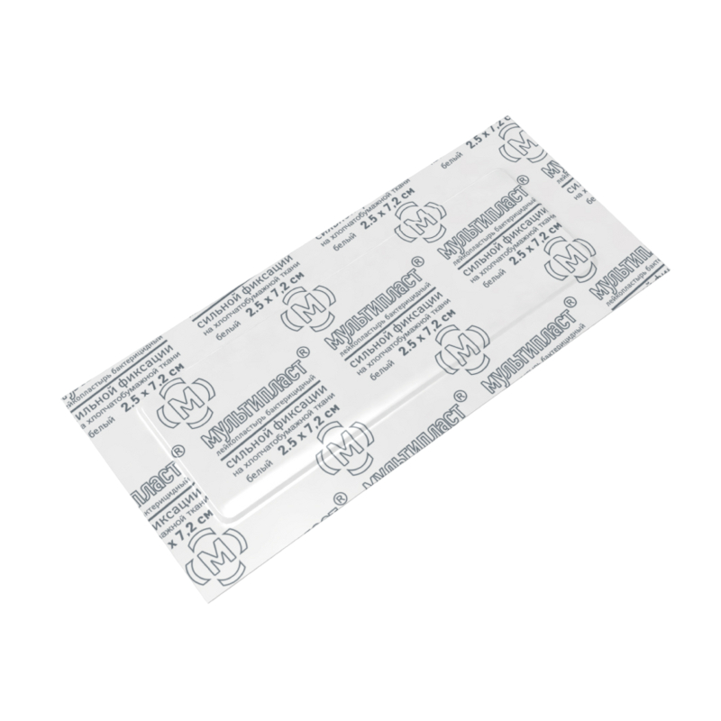 Изображение товара Мультипласт Лейкопластырь бактерицидный сильной фиксации 2,5 см х 7,2 см 1 шт