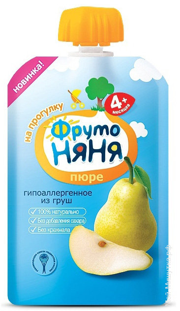 Изображение товара Пюре из груш ФрутоНяня для детей 90 г - натуральное и полезное питание