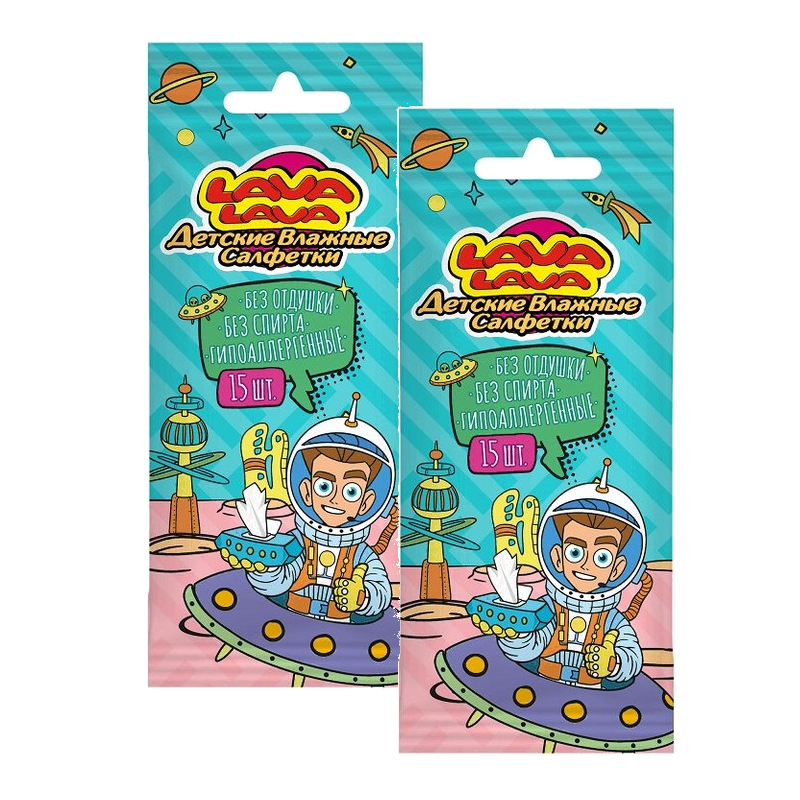 Изображение товара Набор 2Х Лава Лава Влажные детские салфетки без отдушки 15 шт