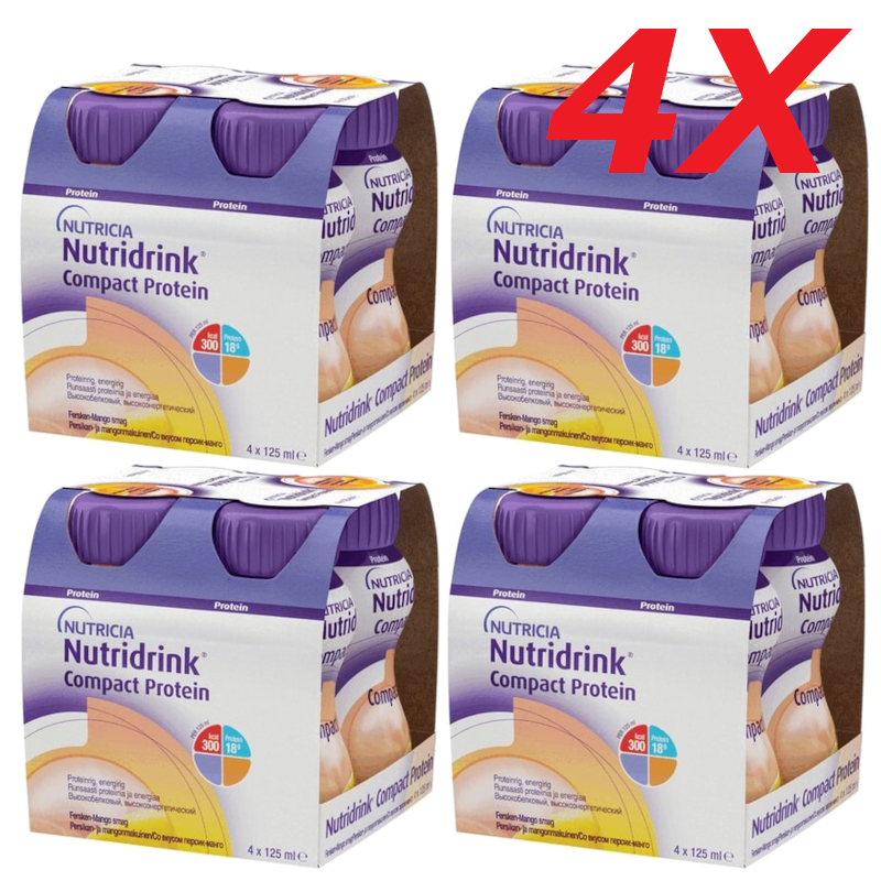 Изображение товара Набор 4 шт Нутридринк Компакт Протеин лечебное питание Персик-Манго 125 мл
