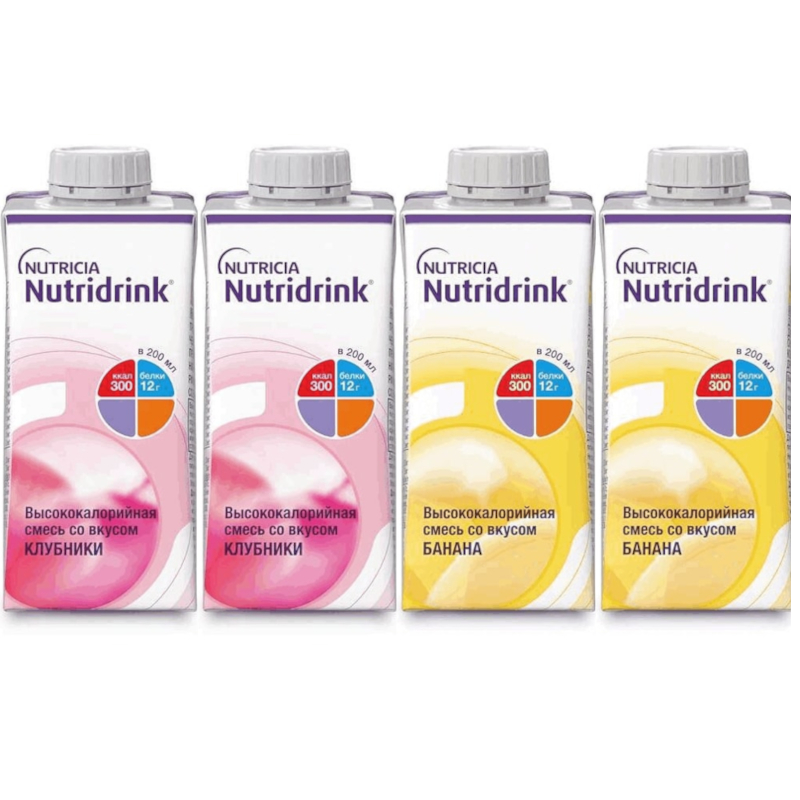 Изображение товара Набор Нутридринк лечебное диетическое питание клубника и банан 4 шт