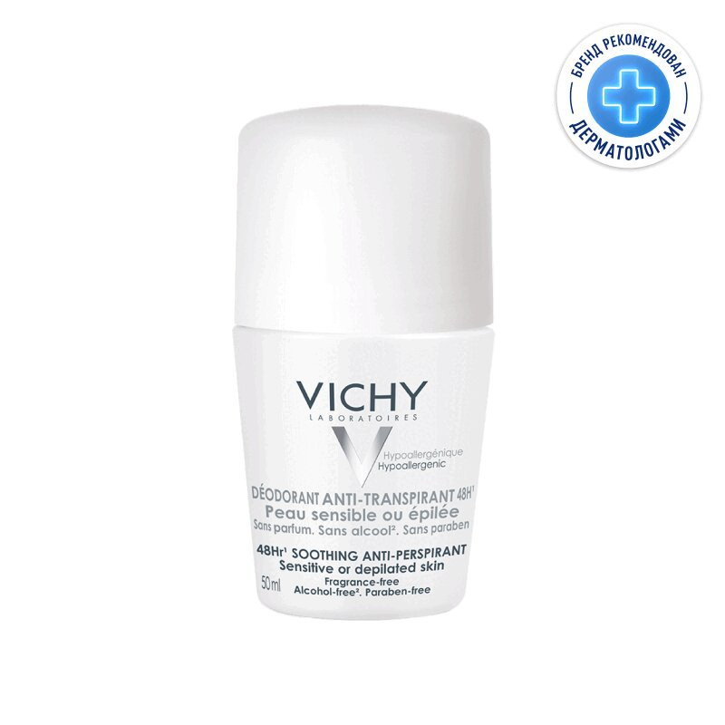 Vichy Дезодорант-антиперспирант шариковый для чувствительной кожи 48 ч 50 мл