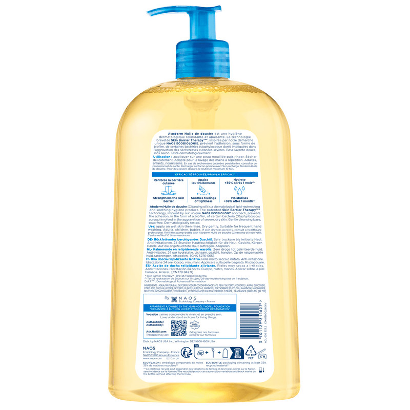 Bioderma Atoderm Масло для душа увлажняющее для сухой атопичной кожи 1000 мл
