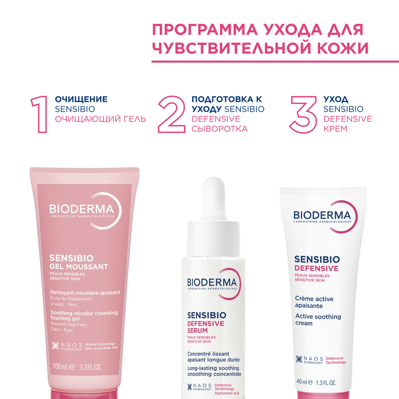Bioderma Sensibio Гель мицеллярный очищающий для чувствительной кожи 100 мл