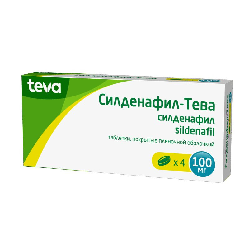 Силденафил-Тева 100 мг таблетки 4 шт