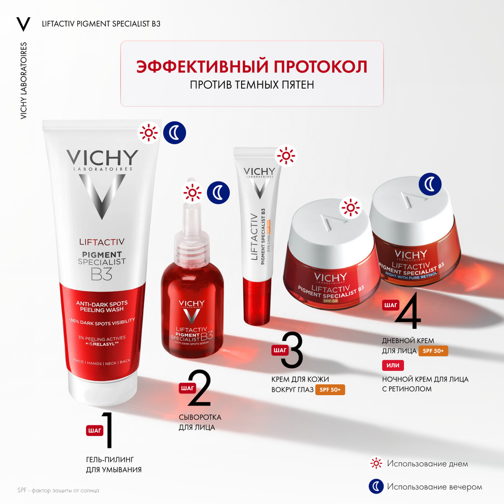 Vichy Liftactiv Крем дневной с витамином B3 против пигментации и морщин SPF 50 50 мл