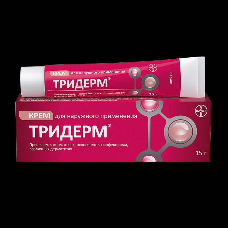 Тридерм крем для наружного применения 15 г
