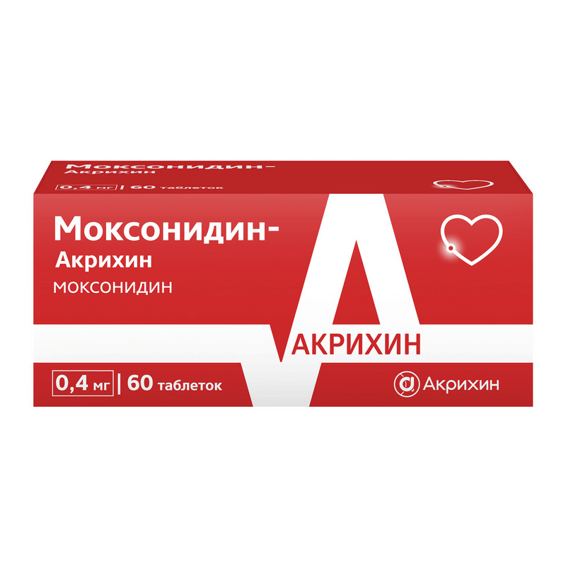 Моксонидин-Акрихин 0,4 мг таблетки 60 шт