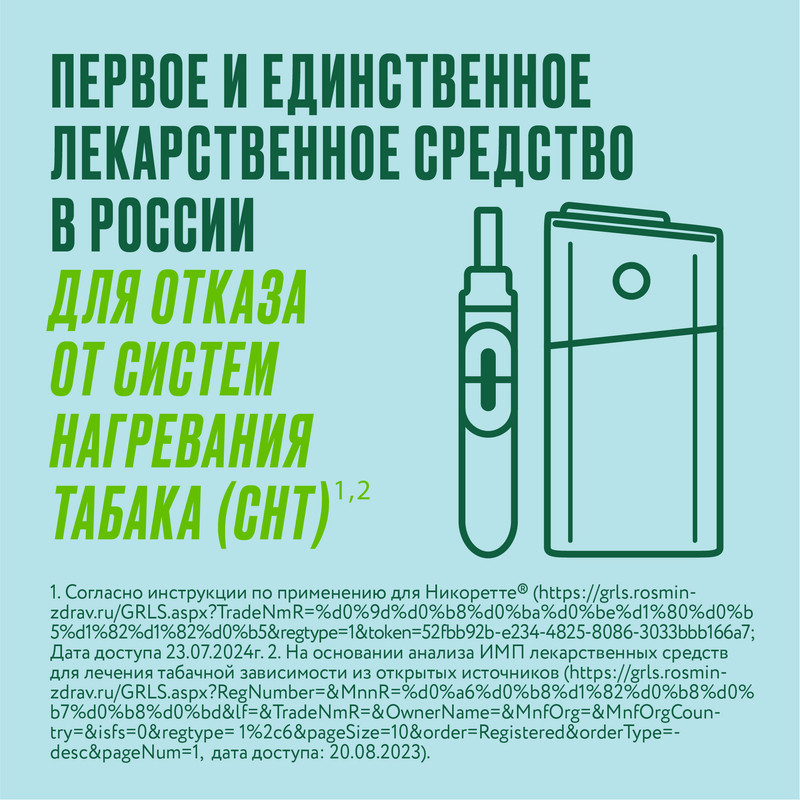 Никоретте 4 мг резинка жевательная лекарственная Свежая мята 30 шт