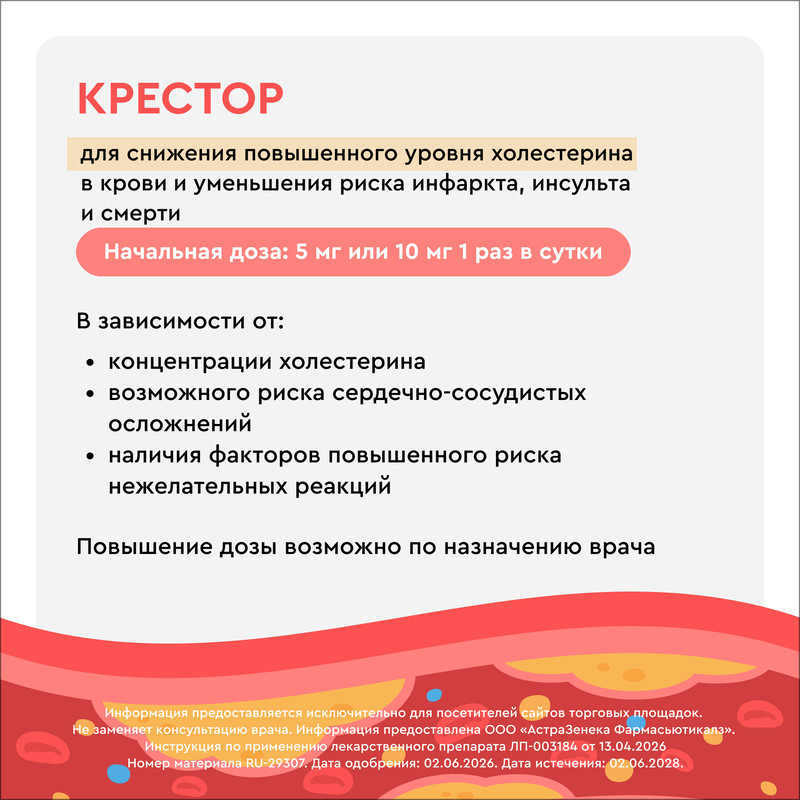 Крестор 5 мг таблетки 28 шт