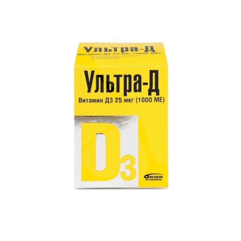 Ультра-Д Витамин Д3 25 мкг (1000 МЕ) таблетки жевательные 360 шт. Орион